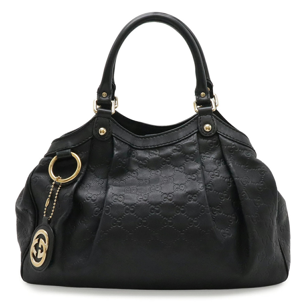 Gucci Sukey Gucci Guccissima Tote Bag Handbag Leather Black